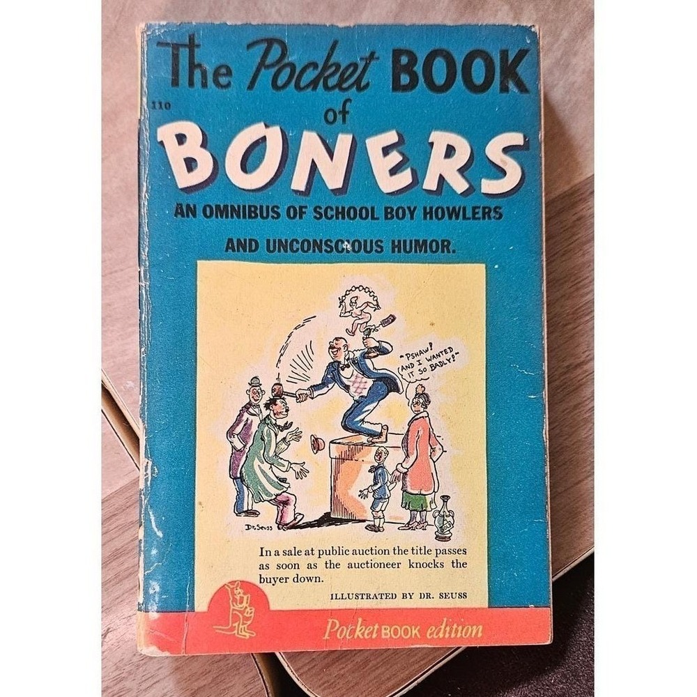The Pocket Book of Boners Illustrated by Dr. Seuss 1941 Vintage Paperback Humor